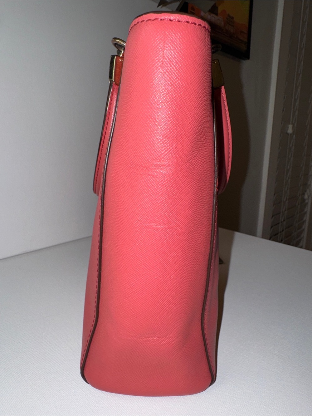 Coach Madison Mini North South Tote Crossbody Saffiano Leather Pink Coral - Picture 14 of 16